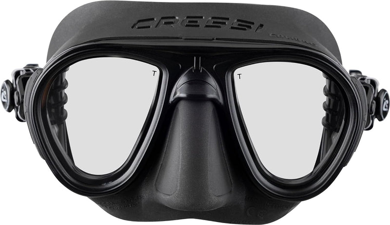 Cressi Calibro Tauchmaske Schwarz/Spiegellinsen HD, Schwarz/Spiegellinsen HD