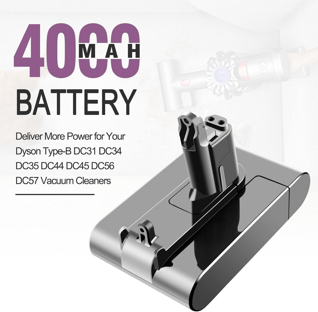 ADVTRONICS 22.2V 4000mAh Ersatzakku für Dyson DC34 DC31 DC35 DC44 DC45 Handstaubsauge für Dyson Typ