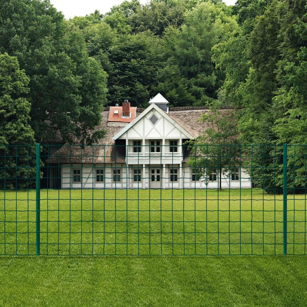HOMIUSE Metallzaun Stahl 20x0,8 m Grün Gartenzaun Metall Zaun für Hunde Drahtgitter Gartenzaun Sicht
