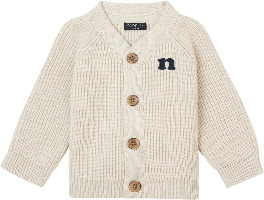 Noppies Baby-Jungen Boys Cardigan Garde Long Sleeve Strickjacke 86 Oatmeal Melange - P611, 86 Oatmea