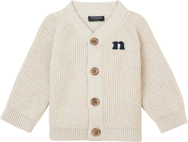 Noppies Baby-Jungen Boys Cardigan Garde Long Sleeve Strickjacke 86 Oatmeal Melange - P611, 86 Oatmea