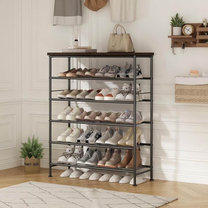 Schuhregal mit 4 Ebenen,Schuhregale aus Hochleistungsmetall mit MDF-Platte,Geeignet für Eingänge,Sch