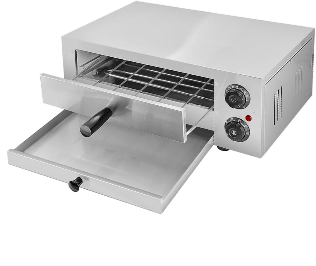 TAIMIKO Pizzaofen elektrisch,Mini Backofen 12‘’ grosse Professioneller Elektrischer Pizzaofen 1 Kamm