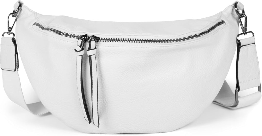 styleBREAKER Damen Halbmond Crossbody Schultertasche, abnehmbarer verstellbarer Schultergurt, Einfar