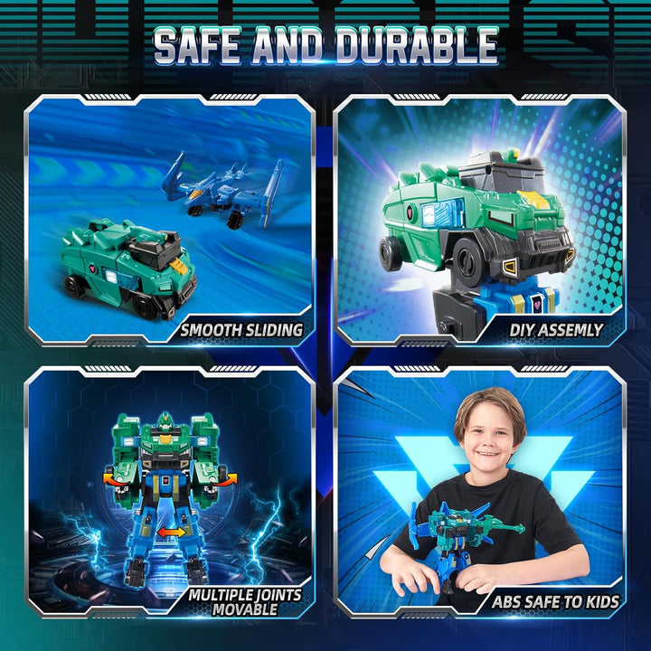 2 in 1 Transforming Roboter Stego Blast Wing, 7,28 Zoll, Roboter Spielzeug für Kinder, Chariot und T