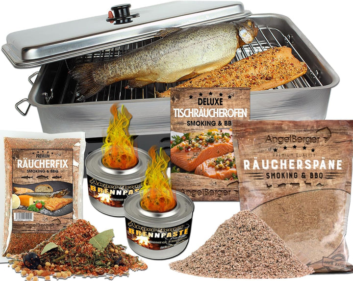 Angel-Berger Edelstahl Tischräucherofen mit Brennpaste Räucherofen