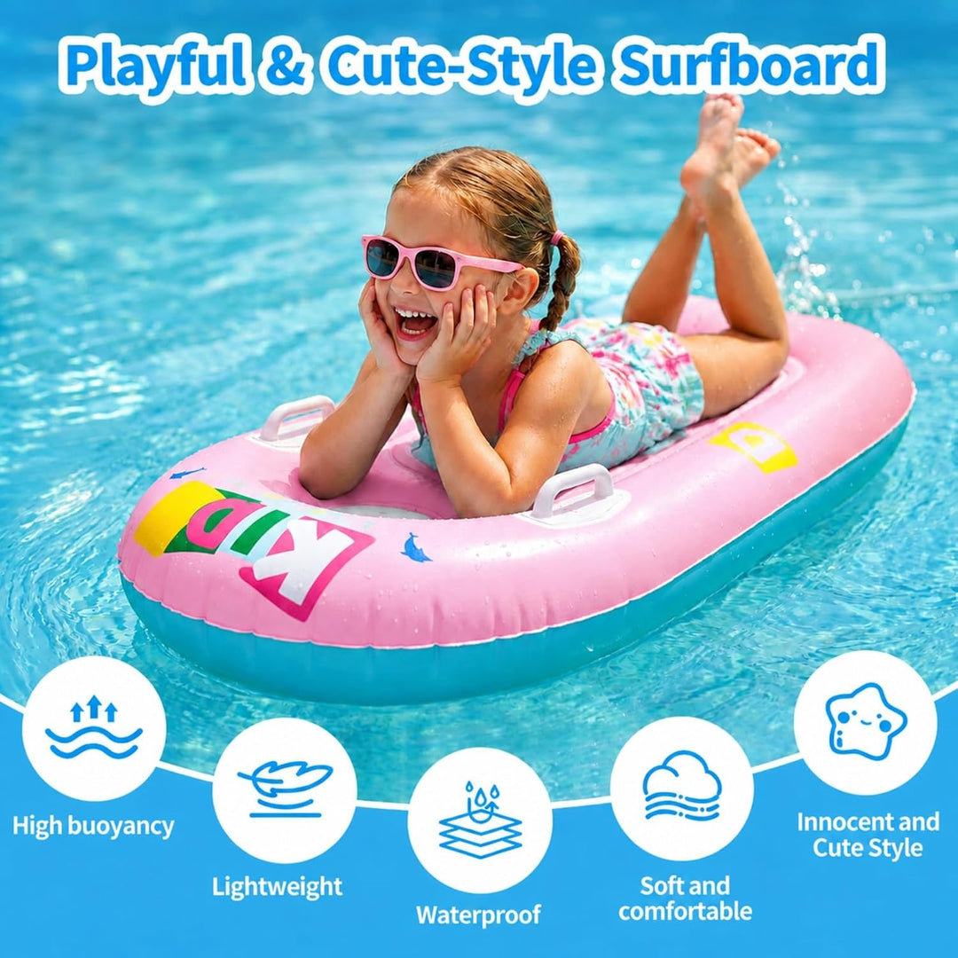 Schwimmbrett Bodyboard Aufblasbar, Surfbrett Bodyboard mit Griffen, Schwimmhilfe Aufblasbar Kinder,
