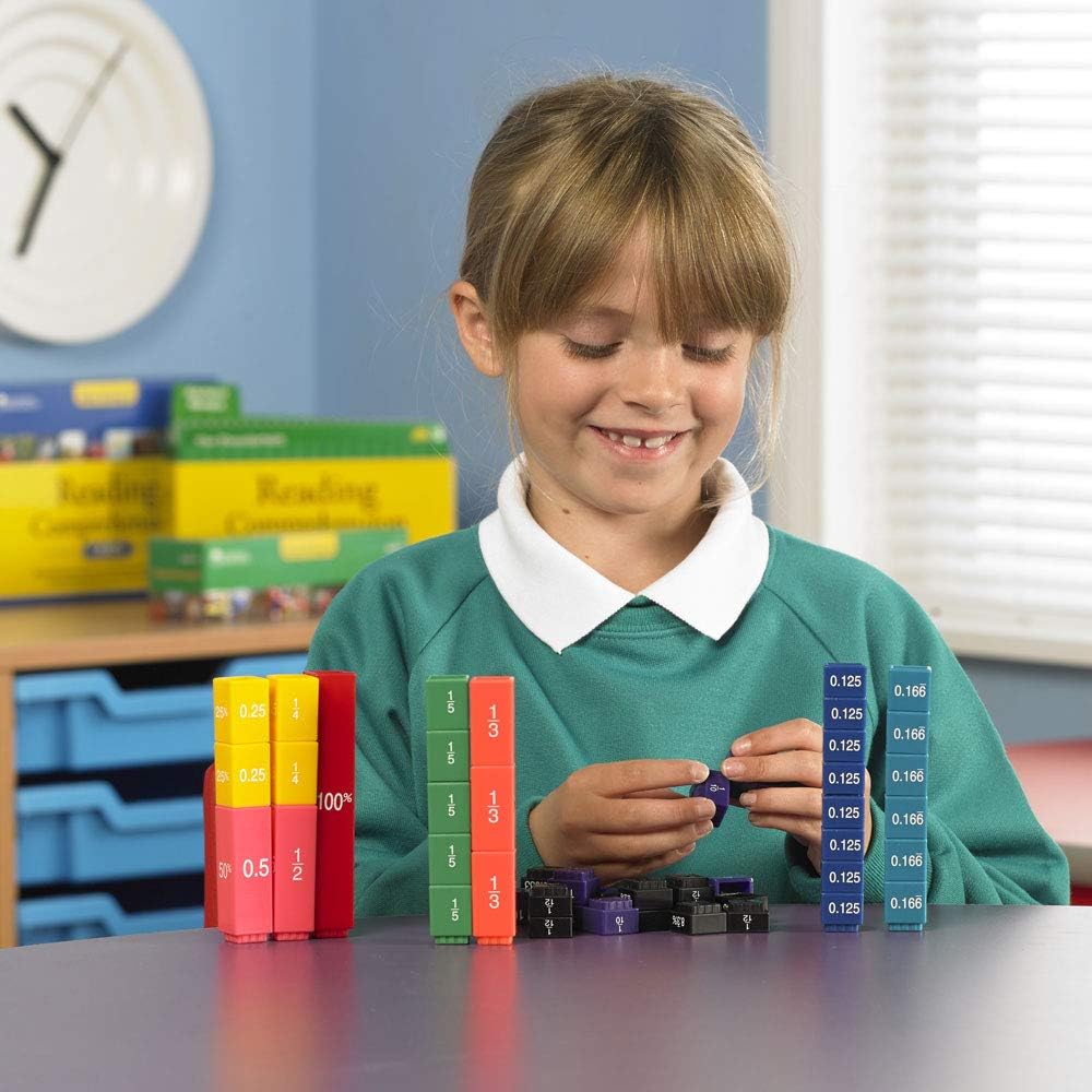 Learning Resources Bruchwürfel-Türme – Äquivalente, bruchrechnen material, einmaleins spiel, multipl