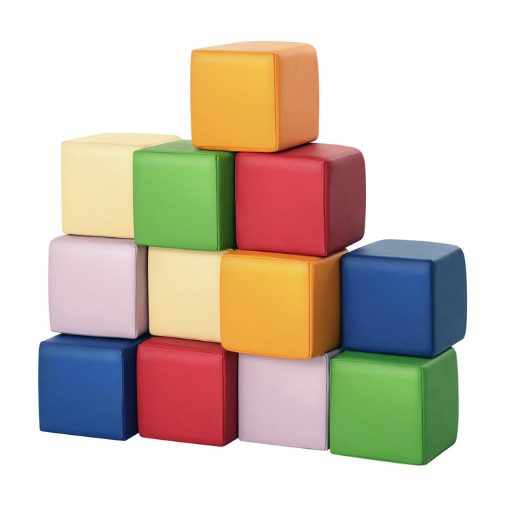 Foam Building Blocks for Toddlers: 12 PCS Soft Building Blocks for Toddlers Colorful Stacking Blocks
