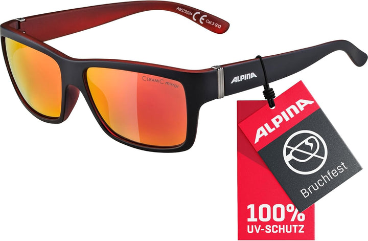 ALPINA KACEY - Verspiegelte und Bruchsichere Sonnenbrille Mit 100% UV-Schutz Für Erwachsene Black Ma
