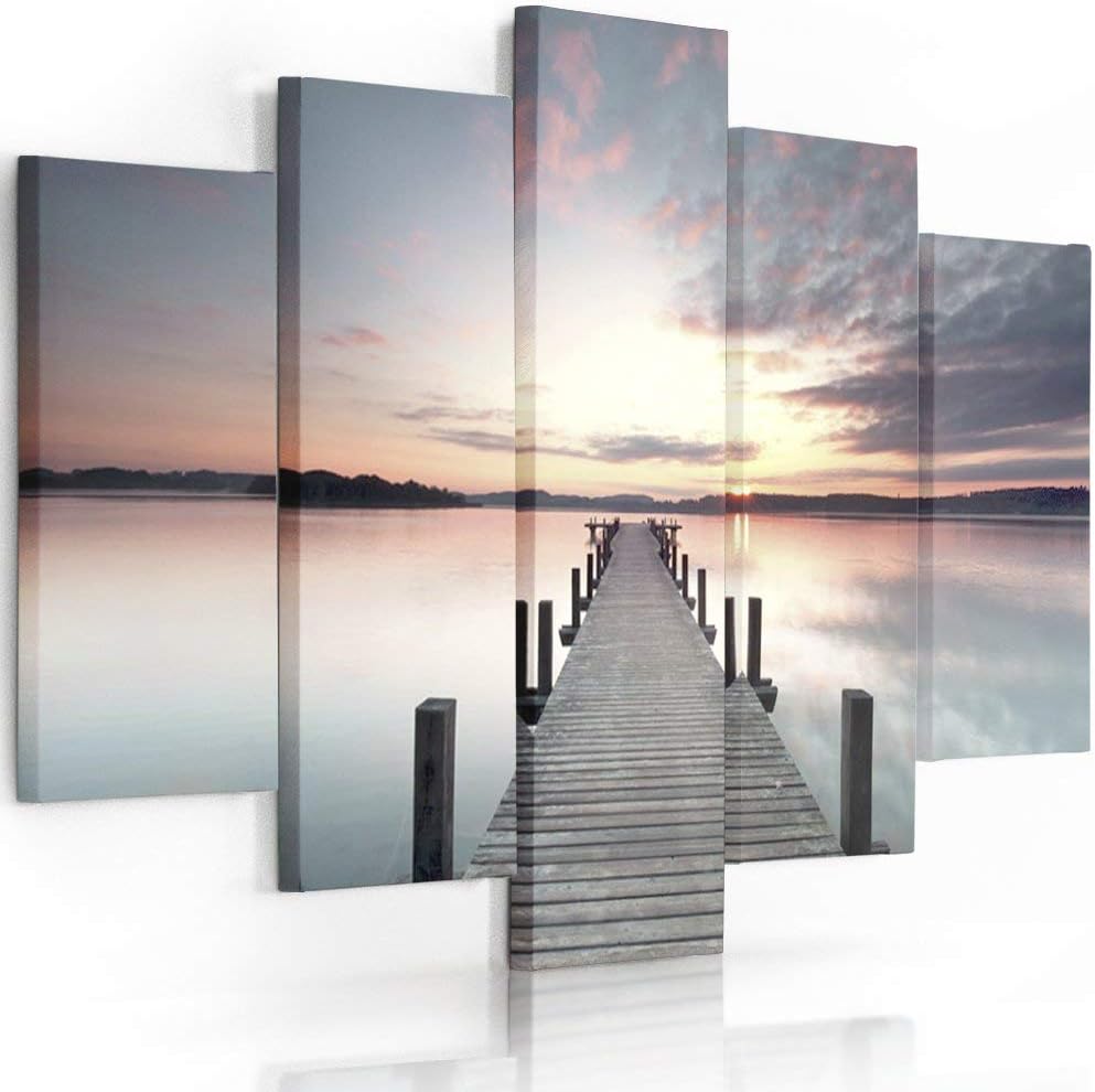 Feeby Frames, Leinwandbild Bilder Wand Bild - 5 Teile - Wandbilder Kunstdruck 100x70 cm, Typ A A typ