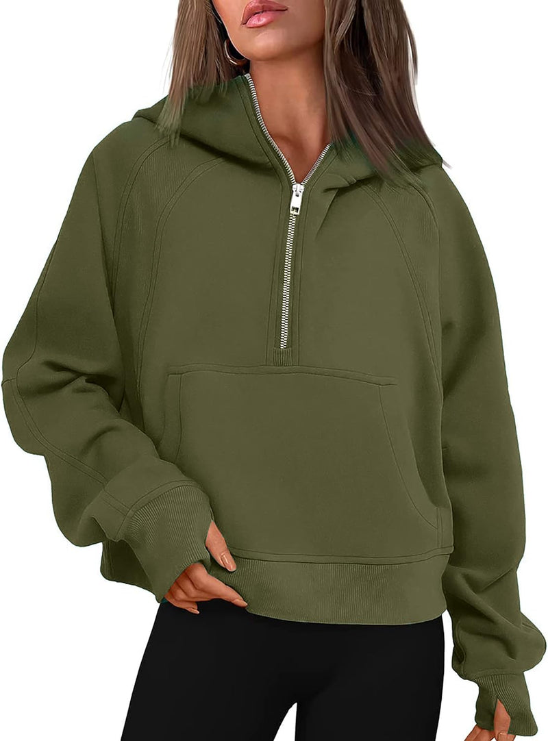 Timuspo Hoodie Damen Sweatjacke Kapuzenjacke mit Fleecet-Innenfutter Basic Zip Up Hoodie Pullover Wi