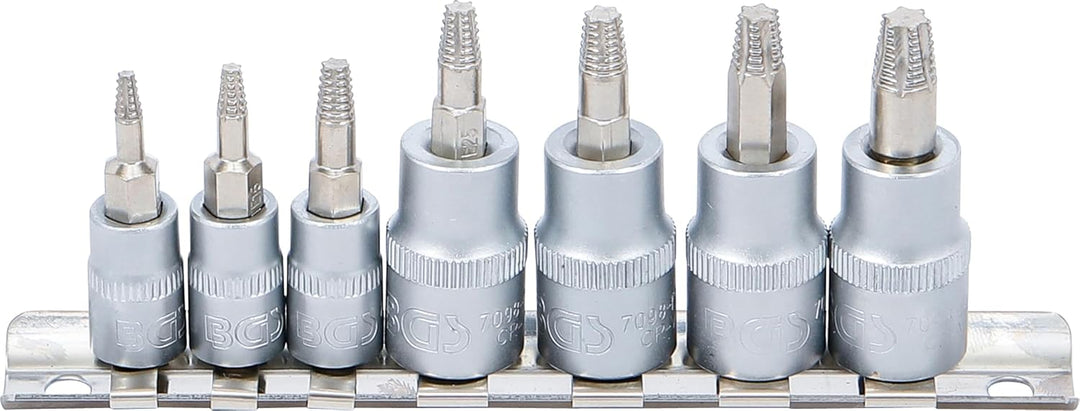 BGS 7098 | Schraubenausdreher-Bit-Einsatz-Satz | Antrieb Innenvierkant 6,3 mm (1/4") / 10 mm (3/8")