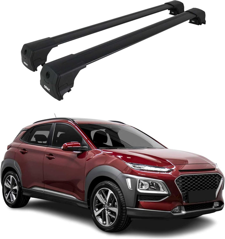 OMAC Dachträger Gepäckträger kompatibel mit Hyundai Kona 2018-2024 TÜV ABE Aluminium Schwarz Kona 20