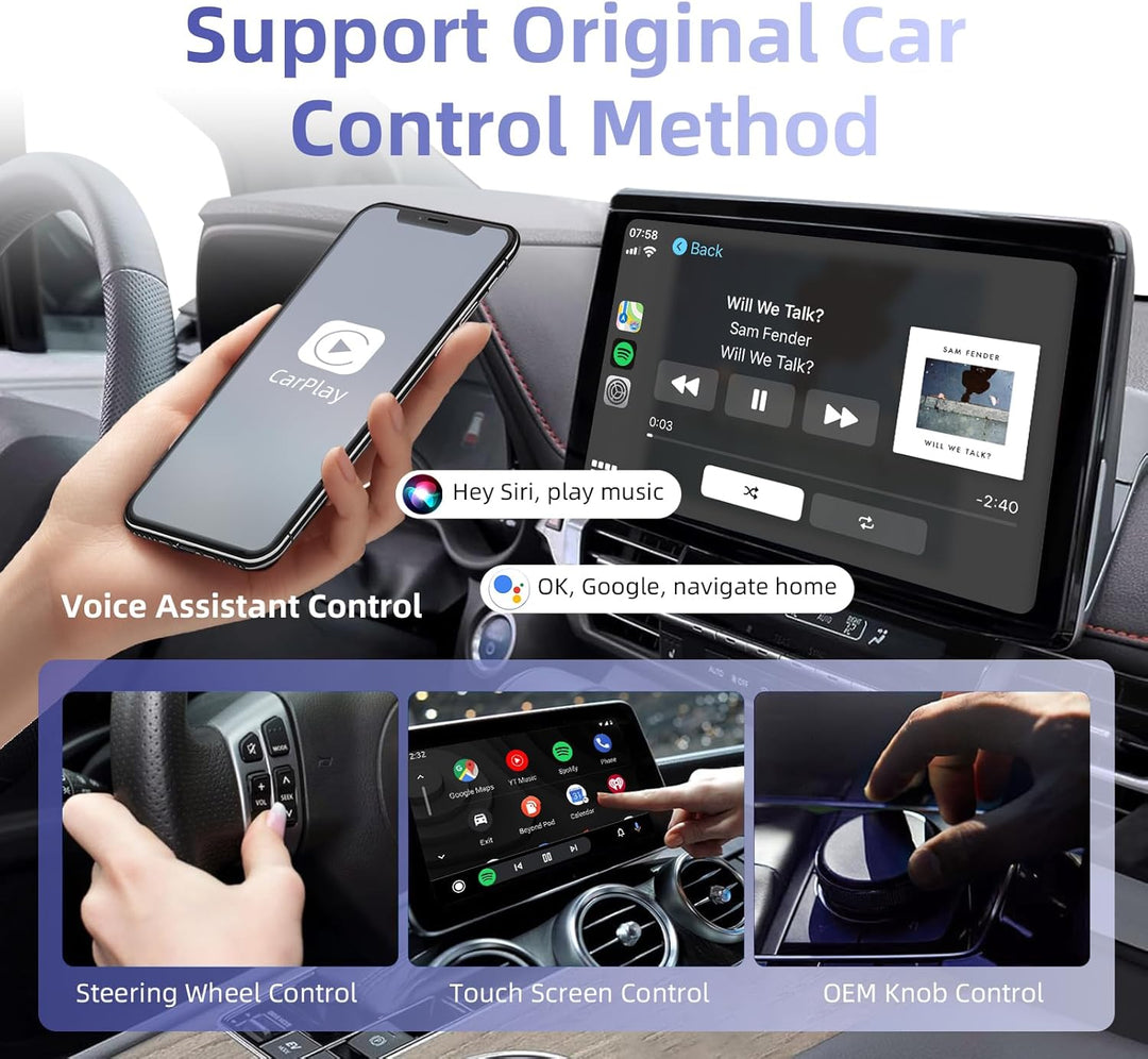 Ezonetronics 2-in-1 Wireless CarPlay & Wireless Android Auto Adapter, Mini & Stabiler, Plug and Play