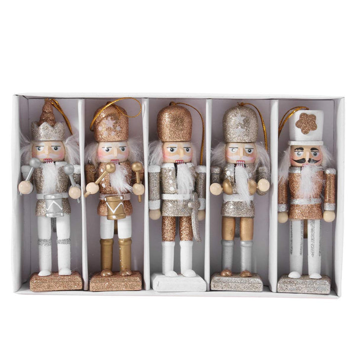 Sewroro 1 Set Weihnachten Nussknacker Ornamente Holz Nussknacker Figur Weihnachtspuppe Anhänger Nuss