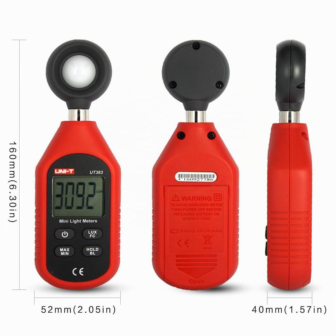 UNI-T UT383 Digital Luxmeter Lichtmesser Beleuchtungsmessgerät LCD Messgerät Helligkeitsmesser 0 Lux
