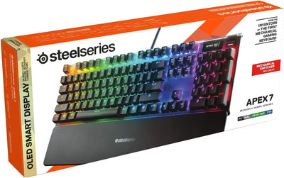 SteelSeries Apex 7 - Mechanische Gaming-Tastatur – OLED Smart Display – Rot Schalter – Nordisch (QWE