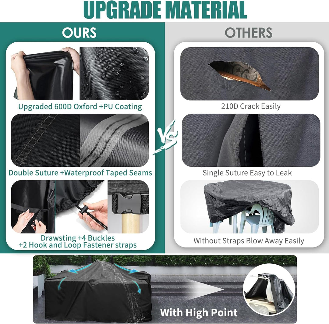 GARPROVM Abdeckung für Gartenmöbel, Abdeckplane, Plane für Balkonmöbel Loungemöbel Wasserdicht Anti-