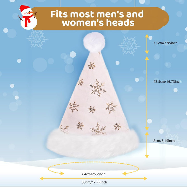 Weihnachtsmütze für Erwachsene, Plüsche Nikolausmütze für Damen und Herren, Warm and Dicker Weihnach