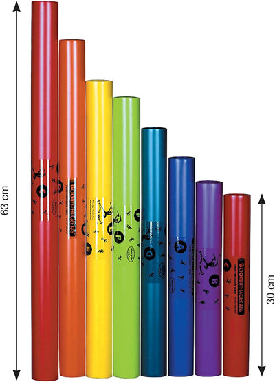 FUZEAU - 3460 – Diatonische Alt-Boomwhacker-Röhren – aus feinem Kunststoff von 30 cm bis 63 cm – 8 N