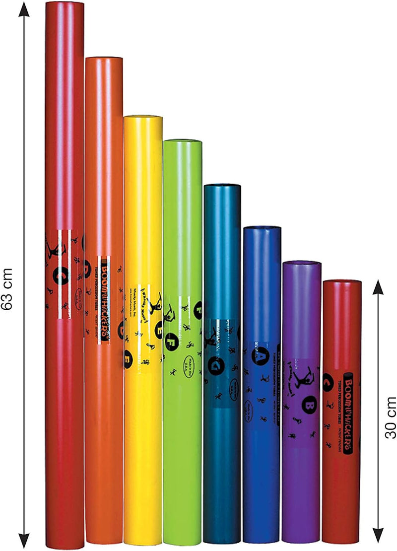 FUZEAU - 3460 – Diatonische Alt-Boomwhacker-Röhren – aus feinem Kunststoff von 30 cm bis 63 cm – 8 N