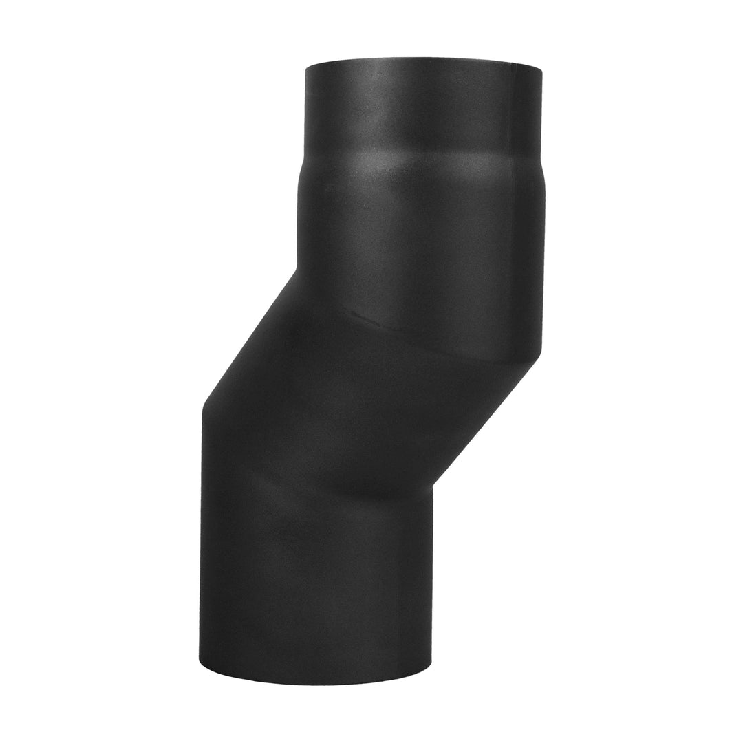 LANZZAS Ofenrohr Stufenbogen mit 80 mm Versatz, im Durchmesser DN 130 mm, Farbe: schwarz - weitere R