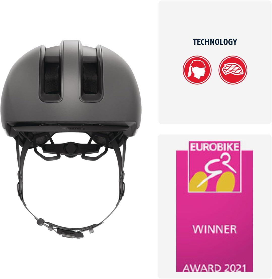 ABUS Urban Helm HUD-Y - mit magnetischem, aufladbarem LED-Rücklicht &amp; Magnetverschluss - cooler Fahr