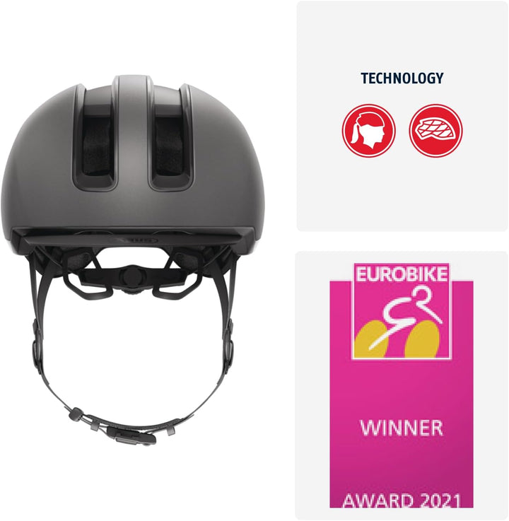 ABUS Urban Helm HUD-Y - mit magnetischem, aufladbarem LED-Rücklicht &amp; Magnetverschluss - cooler Fahr