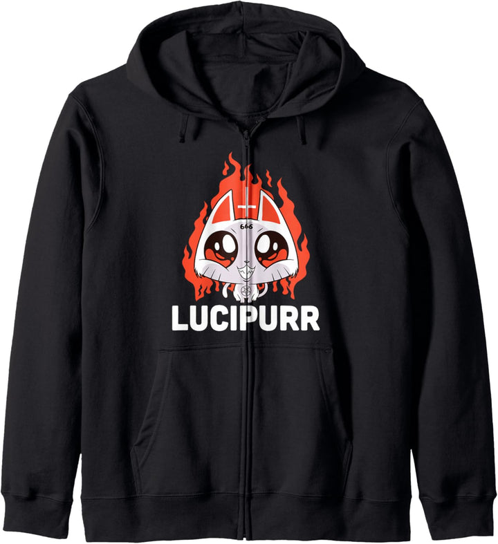Lucipurr Satan Okkulte Satanische Katze Kawaii Pentagramm Kapuzenjacke