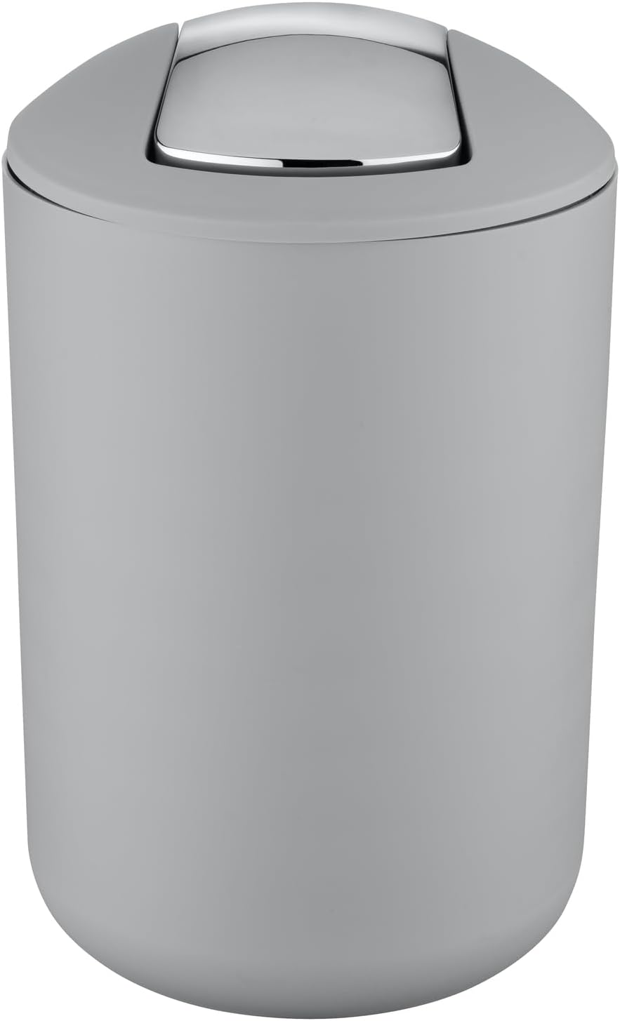 WENKO Kosmetikeimer Mod. Brasil L, 6,5 Liter Bad-Mülleimer mit Schwingdeckel, aus bruchsicherem Kuns