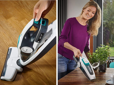 Leifheit Akku Staubsauger Regulus PowerVac 2in1 für bis zu 40 min kabelloses Staubsaugen, Akkustaubs