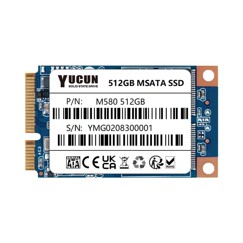 YUCUN MSATA III Interne Solid State Drive 512GB SSD, 512GB