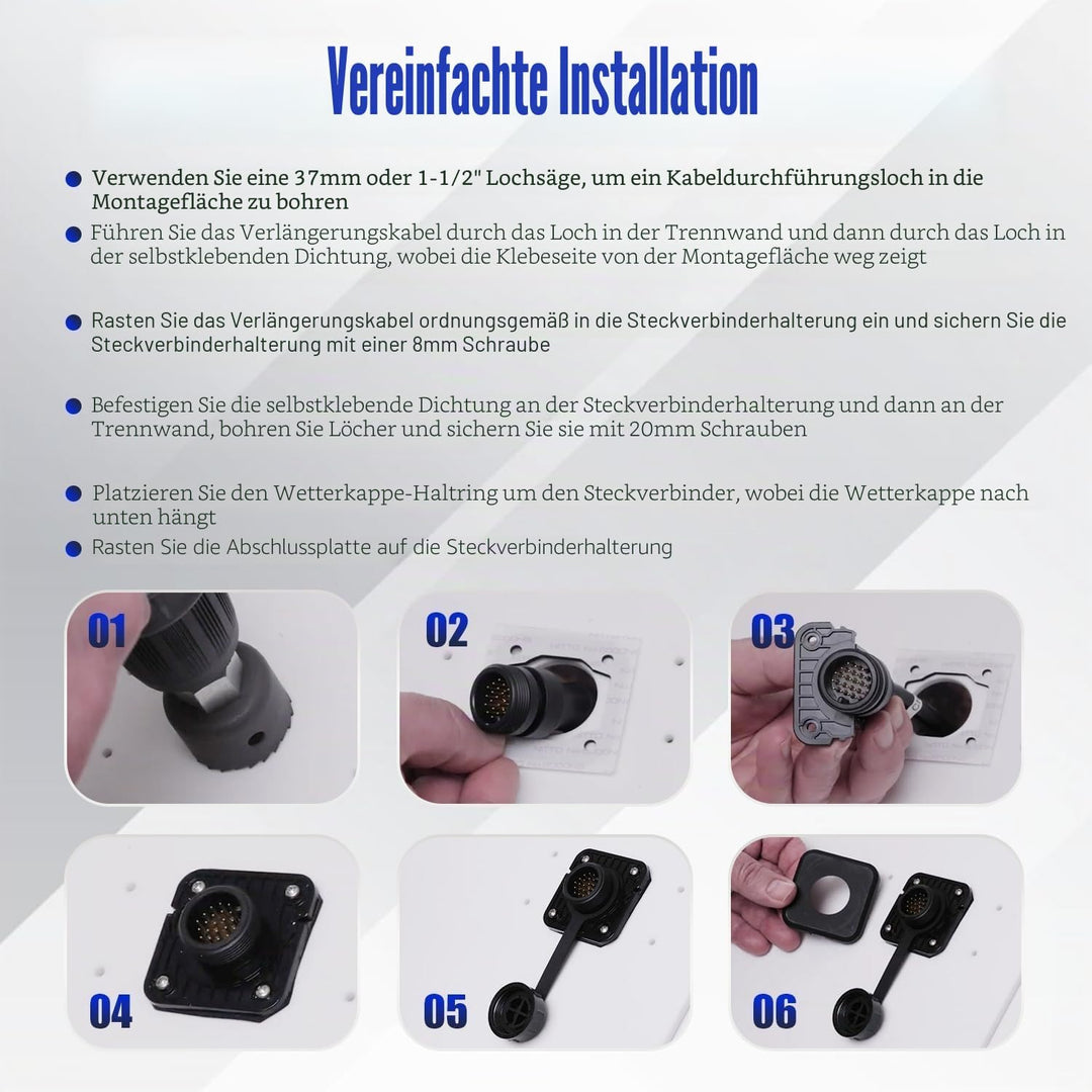 Bulkhead-Steckverbinder-Set für Garmin LiveScope Plus LVS34/LVS62 – Wasserdichtes Schnellkupplungssy