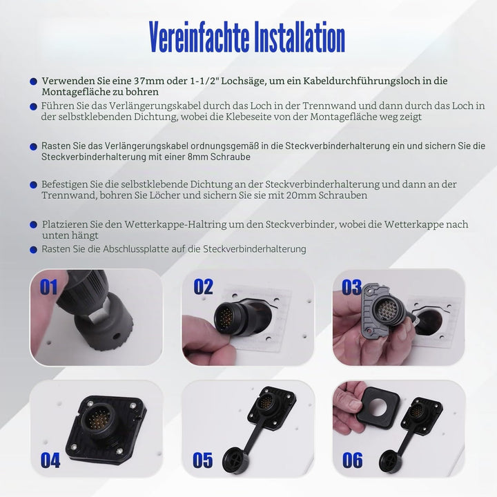 Bulkhead-Steckverbinder-Set für Garmin LiveScope Plus LVS34/LVS62 – Wasserdichtes Schnellkupplungssy
