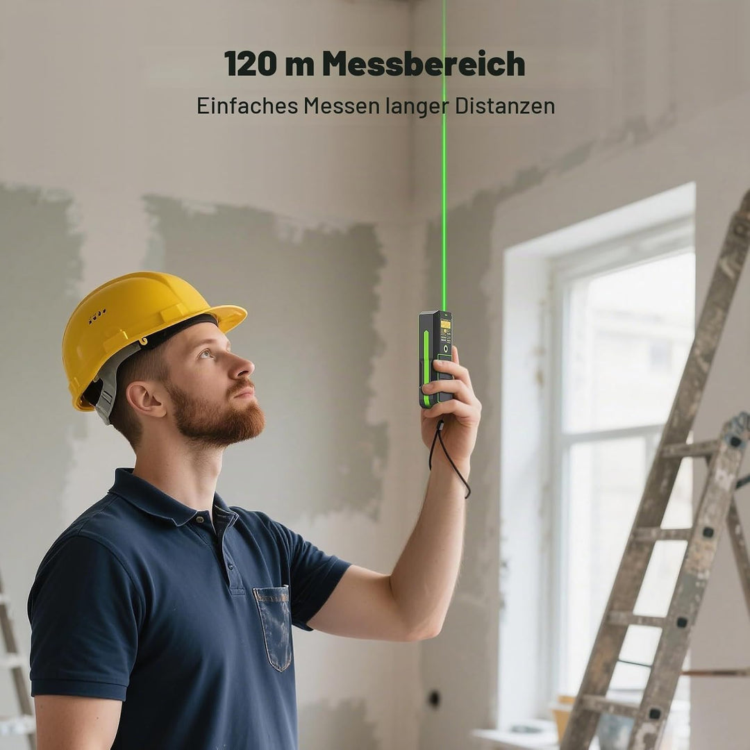 120 m Bluetooth-fähiges grünes Laser-Entfernungsmessgerät mit Winkelsensor, Huepar Laser-Entfernungs