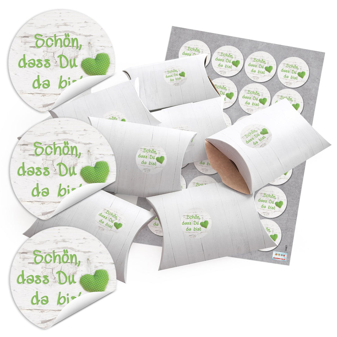 Logbuch-Verlag 48 kleine SCHÖN DASS DU DA BIST mini Schachtel Box Karton Gastgeschenk Mitgebsel give