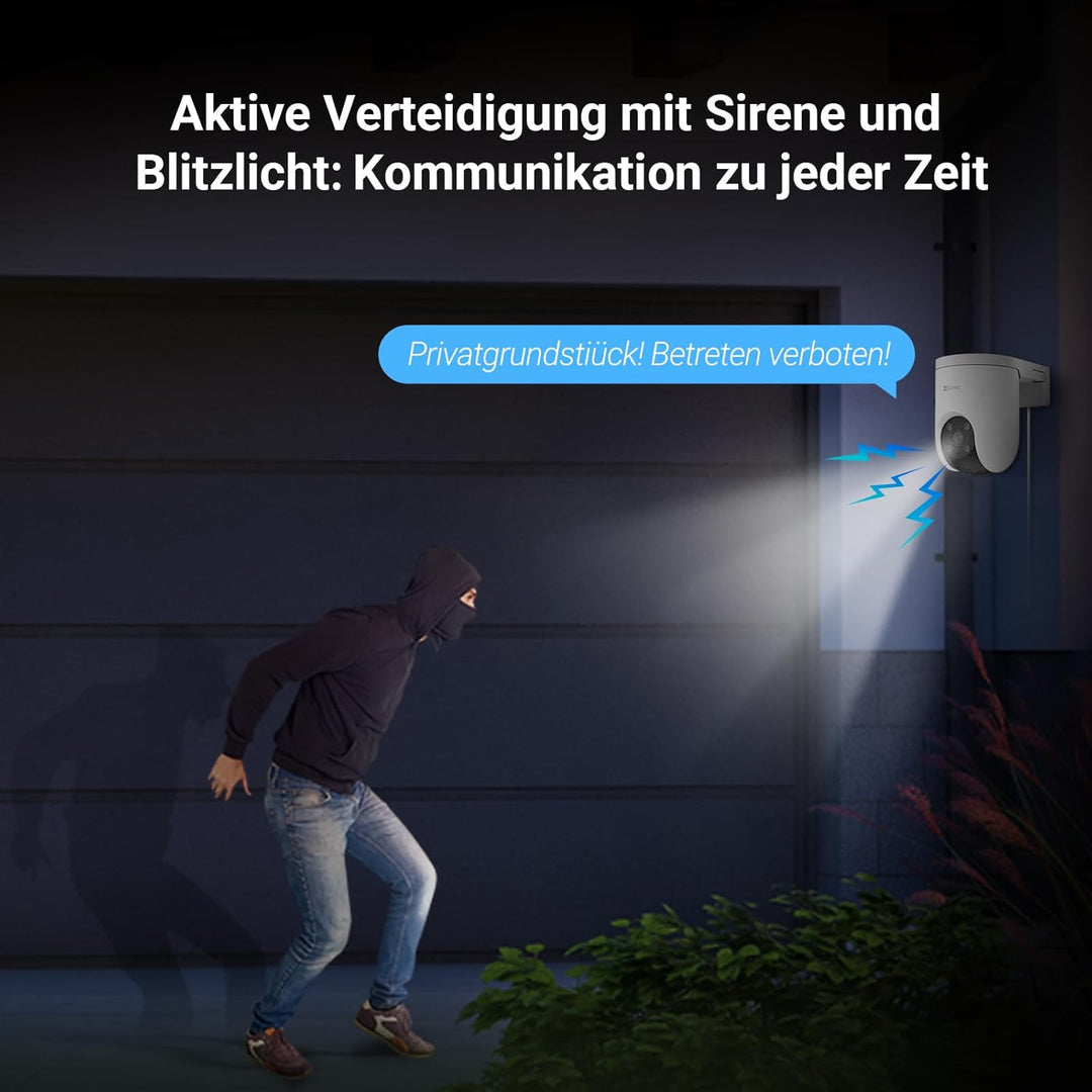 EZVIZ 2K PoE Überwachungskamera Aussen, 360° PTZ Kamera Outdoor, Auto-Tracking, AI-Erkennung, 20m Fa
