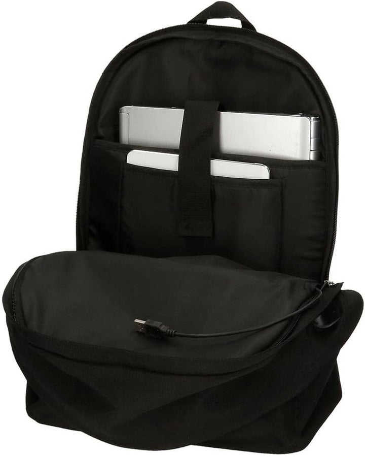 Pepe Jeans Unisex, Kinder Aris Rucksack und Federmäppchen (1er Pack) 30cm x 44cm x 20cm Schwarz, 30c