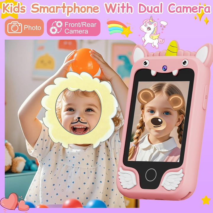 Kinder Handy Smartphone, Kinderkamera mit Dual Kamera