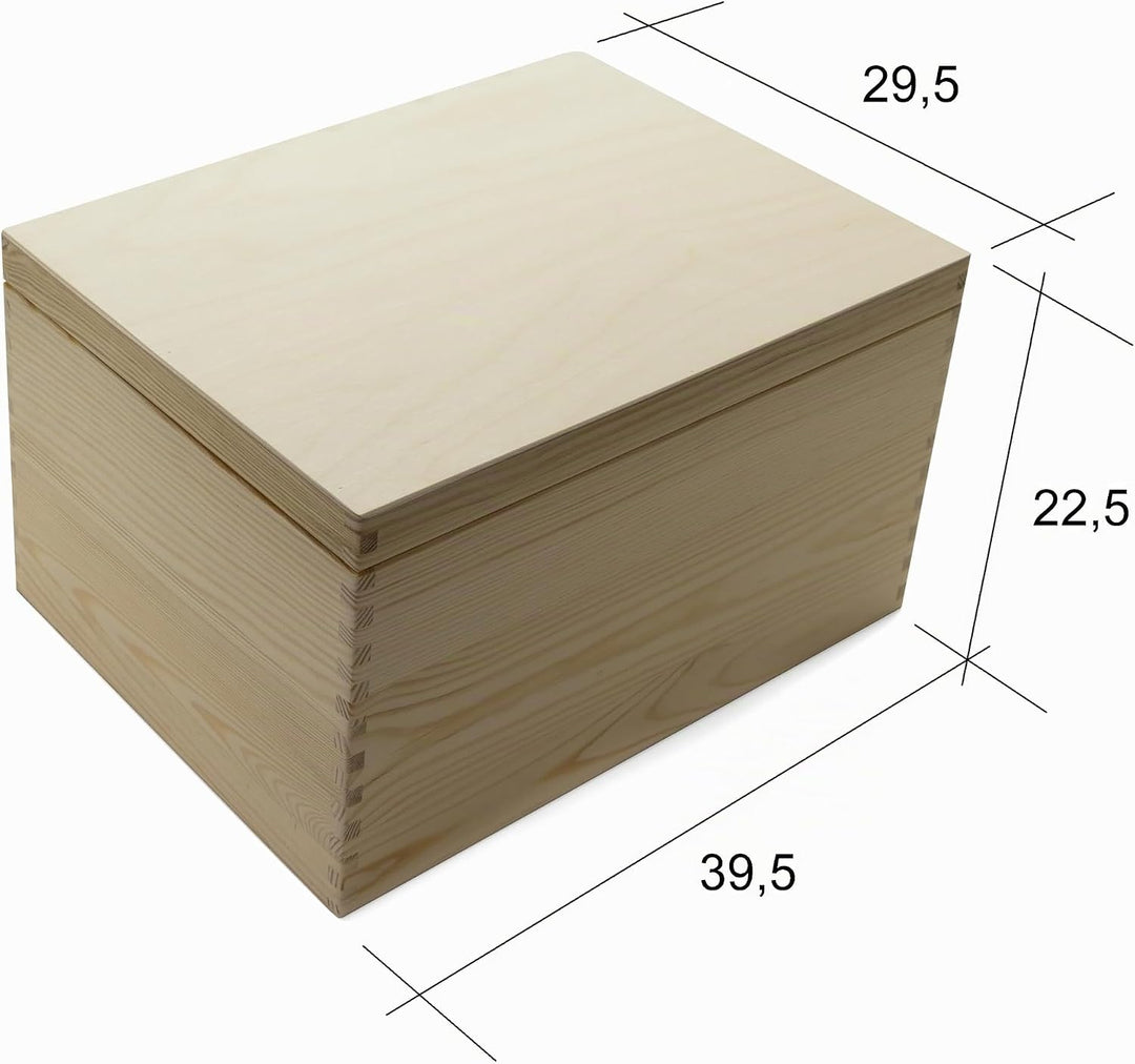 Holzkiste Aufbewahrungskiste Allzweckkiste Spielzeugkiste 40 x 30 x 22 cm Kiste Holz mit Deckel (ohn