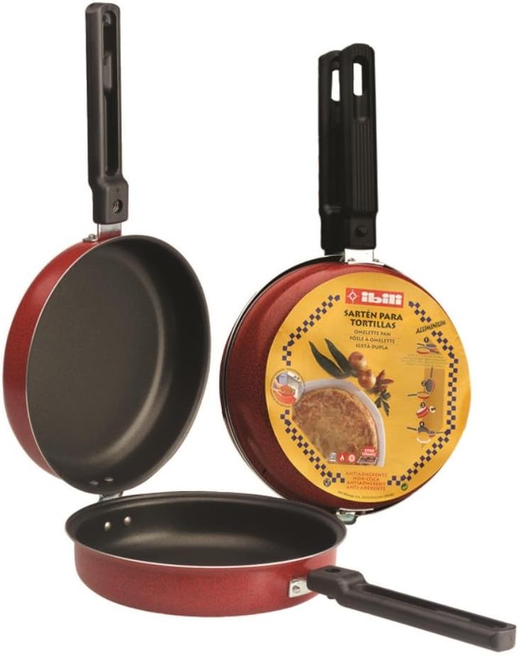 IBILI SARTEN Tortilla PATATAS Venus 24 CMS, Stainless Steel, schwarz/rot, 24 cm, 24 cms