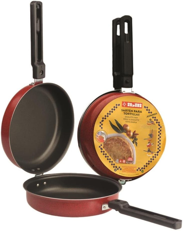 IBILI SARTEN Tortilla PATATAS Venus 24 CMS, Stainless Steel, schwarz/rot, 24 cm, 24 cms