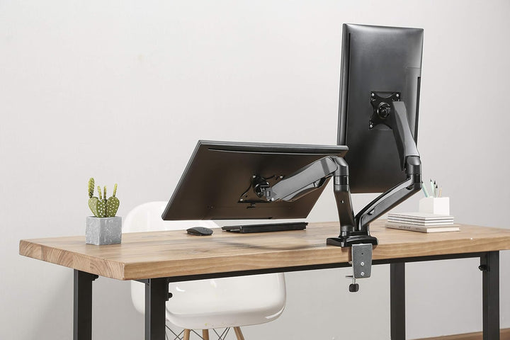 HALTERUNGSPROFI Dual 2 Fach Tischhalterung mit Gasdruckfeder für LED LCD Monitore bis 32 Zoll VESA 7