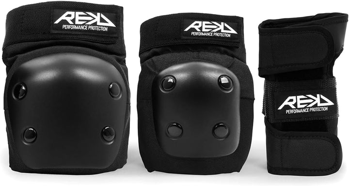 Rekd Kinder Protektor Heavy Duty Triple Pad Set Schwarz L, Schwarz L