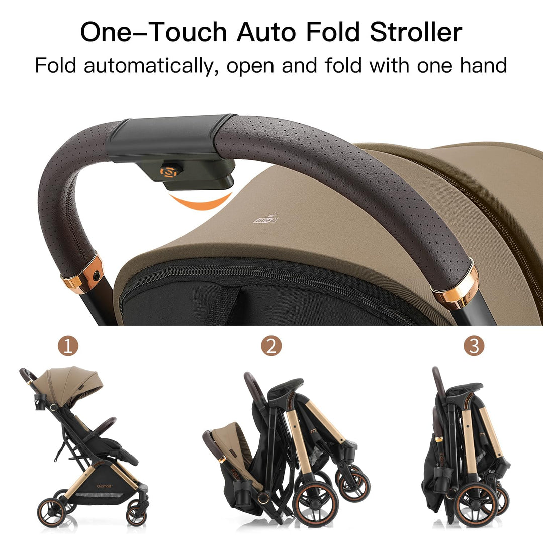 Gromast Gravity Faltbarer Kinderwagen, Tragbarer Reise-Kleinkindbuggy Mit Verstellbarer Rückenlehne