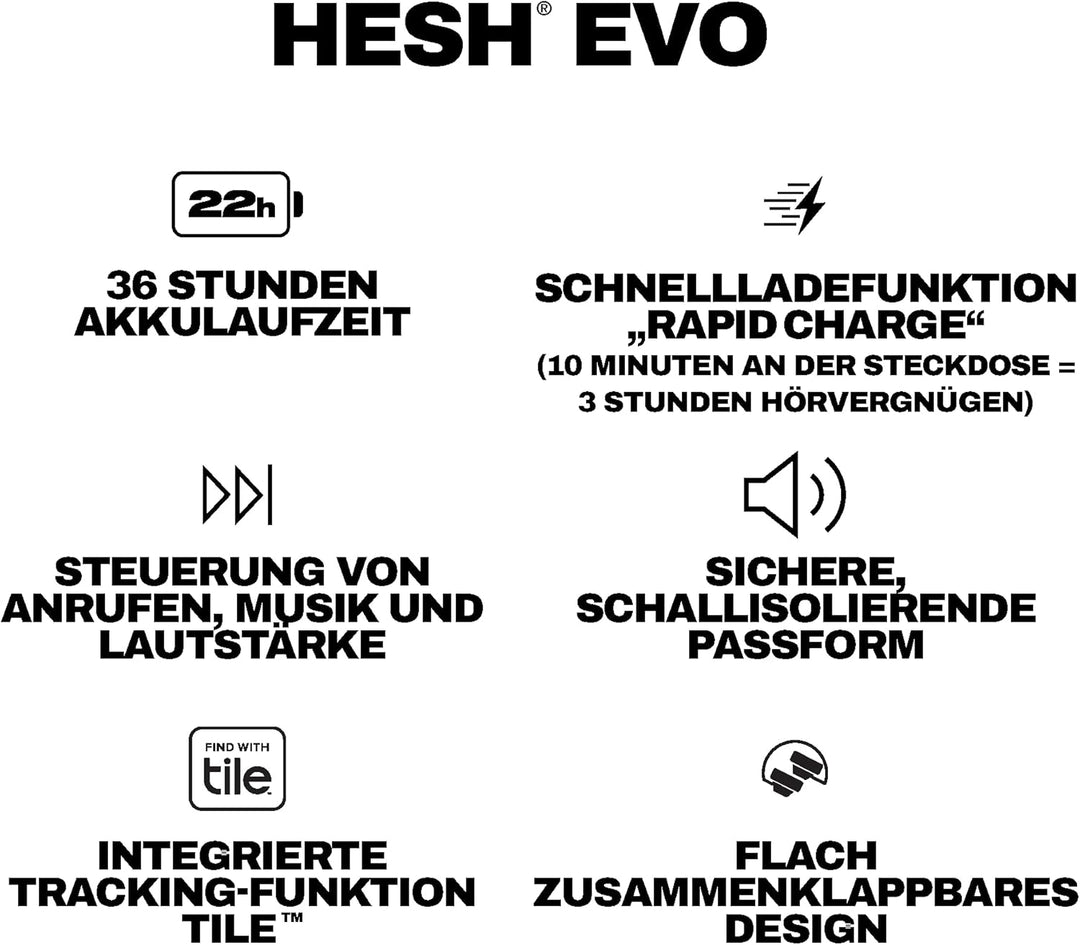 Skullcandy Hesh Evo Over-Ear Wireless-Kopfhörer, 36 Std. Akkulaufzeit, Mikro, kompatibel mit iPhone,