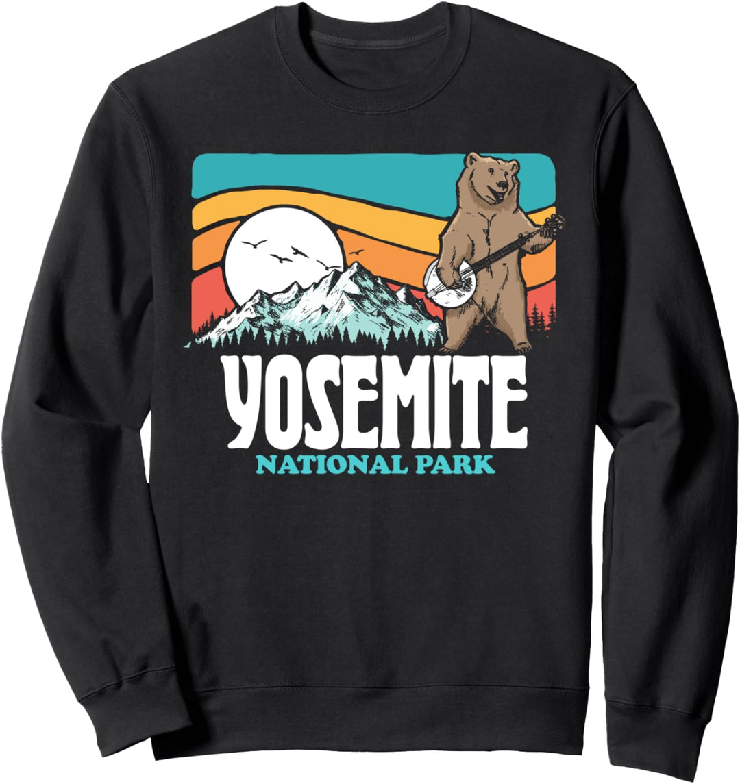 Yosemite National Park California Mountains Banjo Bear Funny Sweatshirt