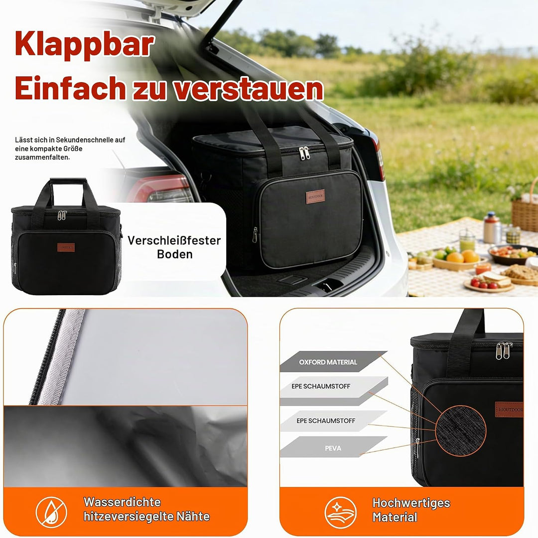 Isolierte Faltbare Kühltasche Lunchtasche wasserdichte Thermotasche Umhänge Tragetasche Für Herren D
