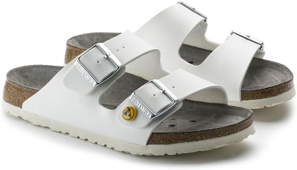 BIRKENSTOCK Arizona Birko-flor Esd Unisex Berufsschuh ARIZONA Antistatik Birko-Flor WEISS Gr. 35 - s
